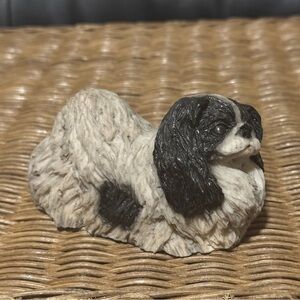 Cartagena Figurines 1988 Pekingese Black and White Resin Dog Figurine 4x2.5